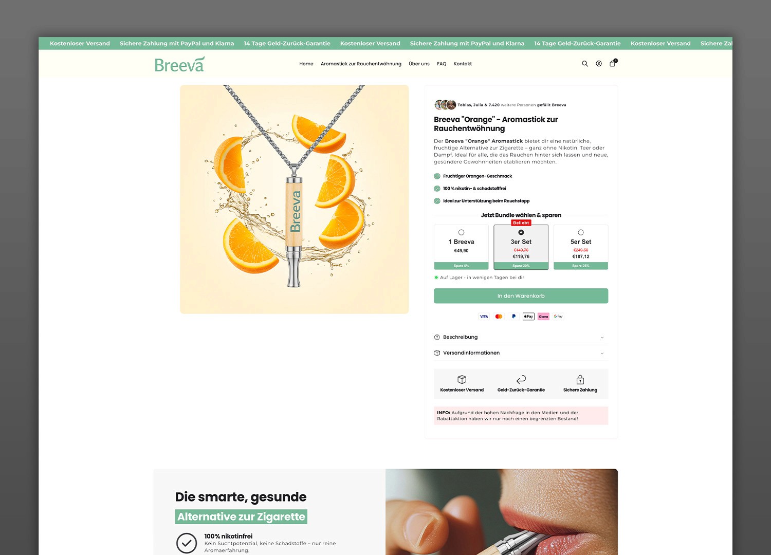 Shopify Design Produktseite