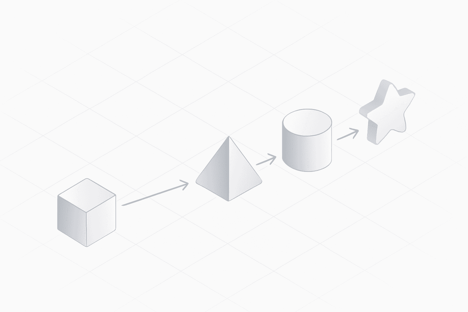 Abstract six-step flowchart showing progression for choosing a GEO platform