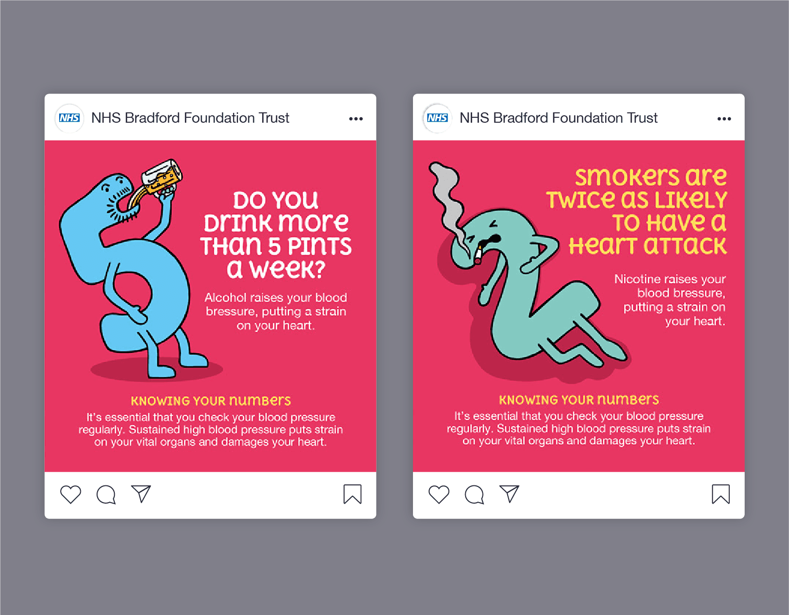 NHS Bradford Knowing Your Numbers Campaign Social Media Posts