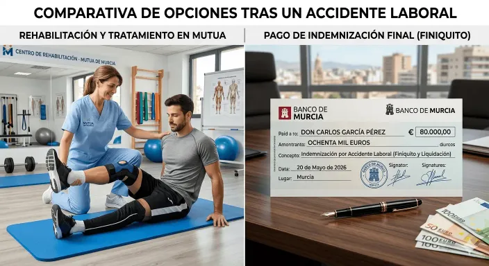 Diferencia entre los servicios médicos de la Mutua de Trabajo y el pago de capitales del Seguro de Convenio.