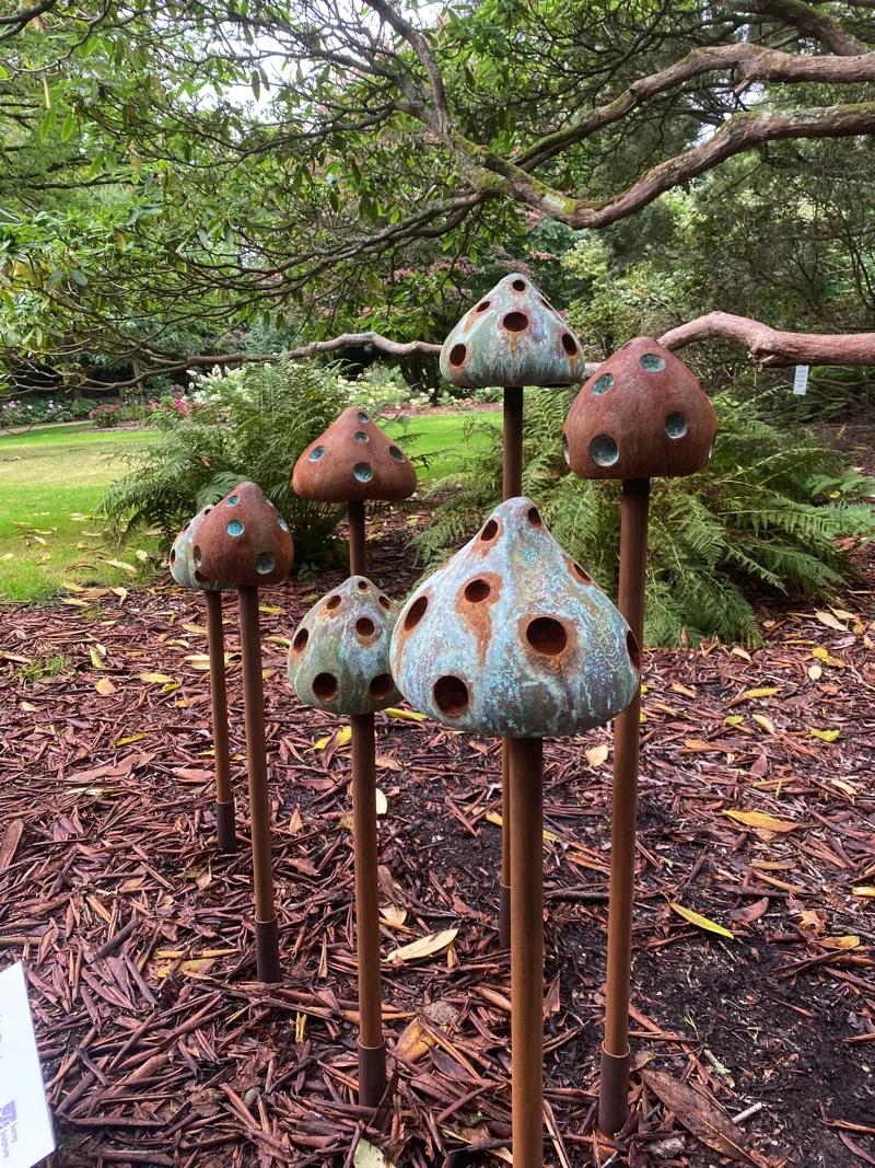 cluster of Enoki Dot Mushroom sculptures