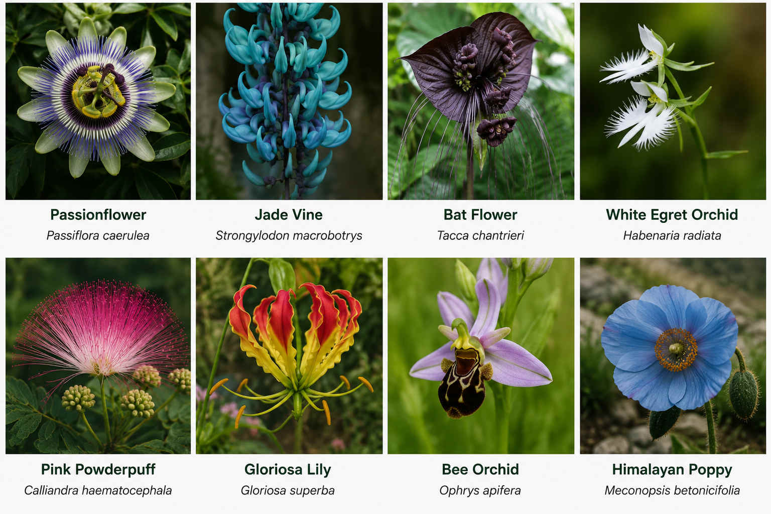 different flowers