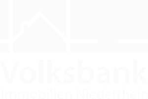 Volksbank Immobilien Niederrhein logo with a house icon.