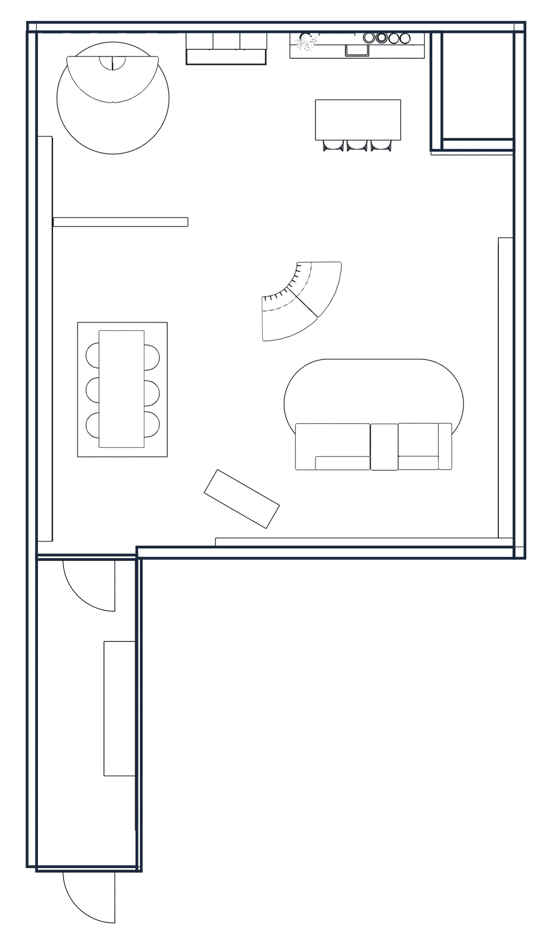 Plattegrond van daglicht fotostudio Two Space in Rotterdam