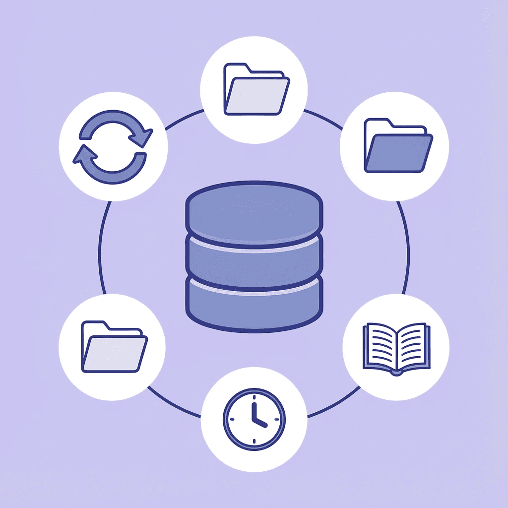 Central organizational memory hub connected to multiple business applications