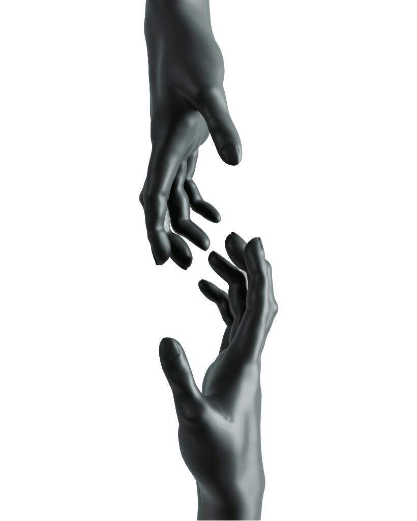 hands touching eachother