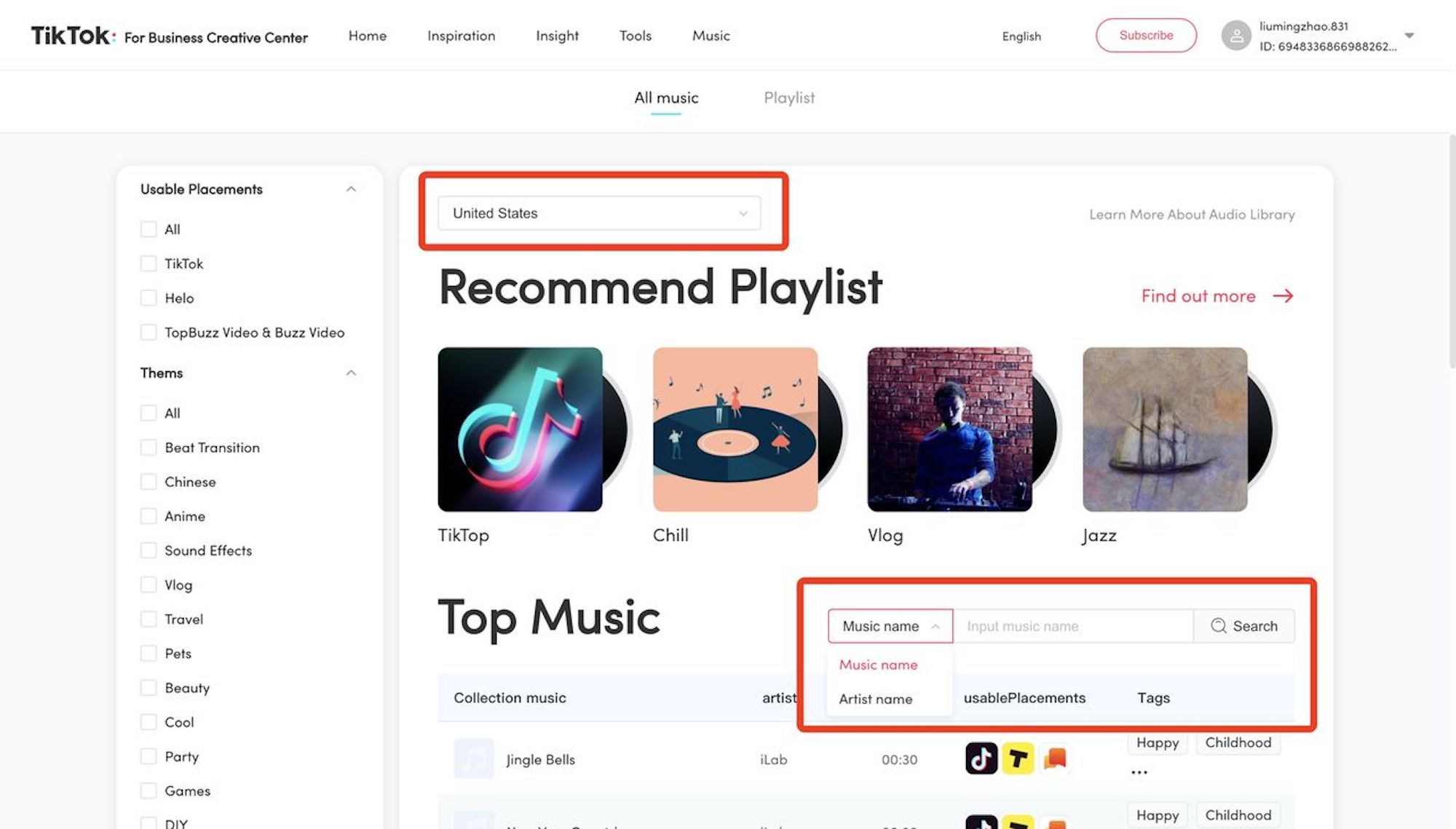 TikTok Commerical Music Library