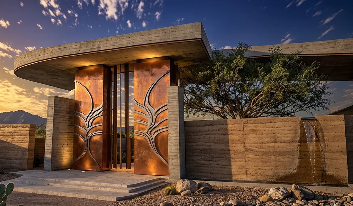 ai concept modern Az house main entry
