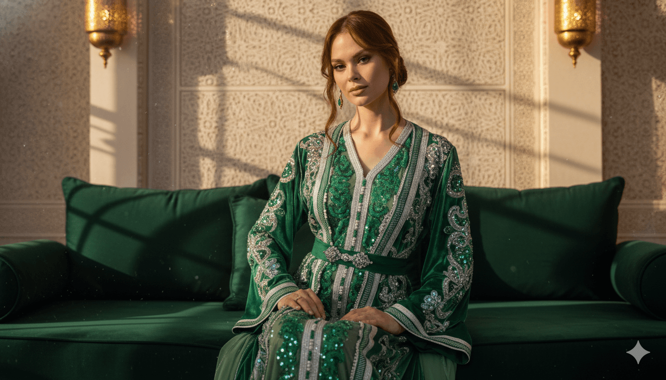 Woman in black jacket stand beside the white clothe