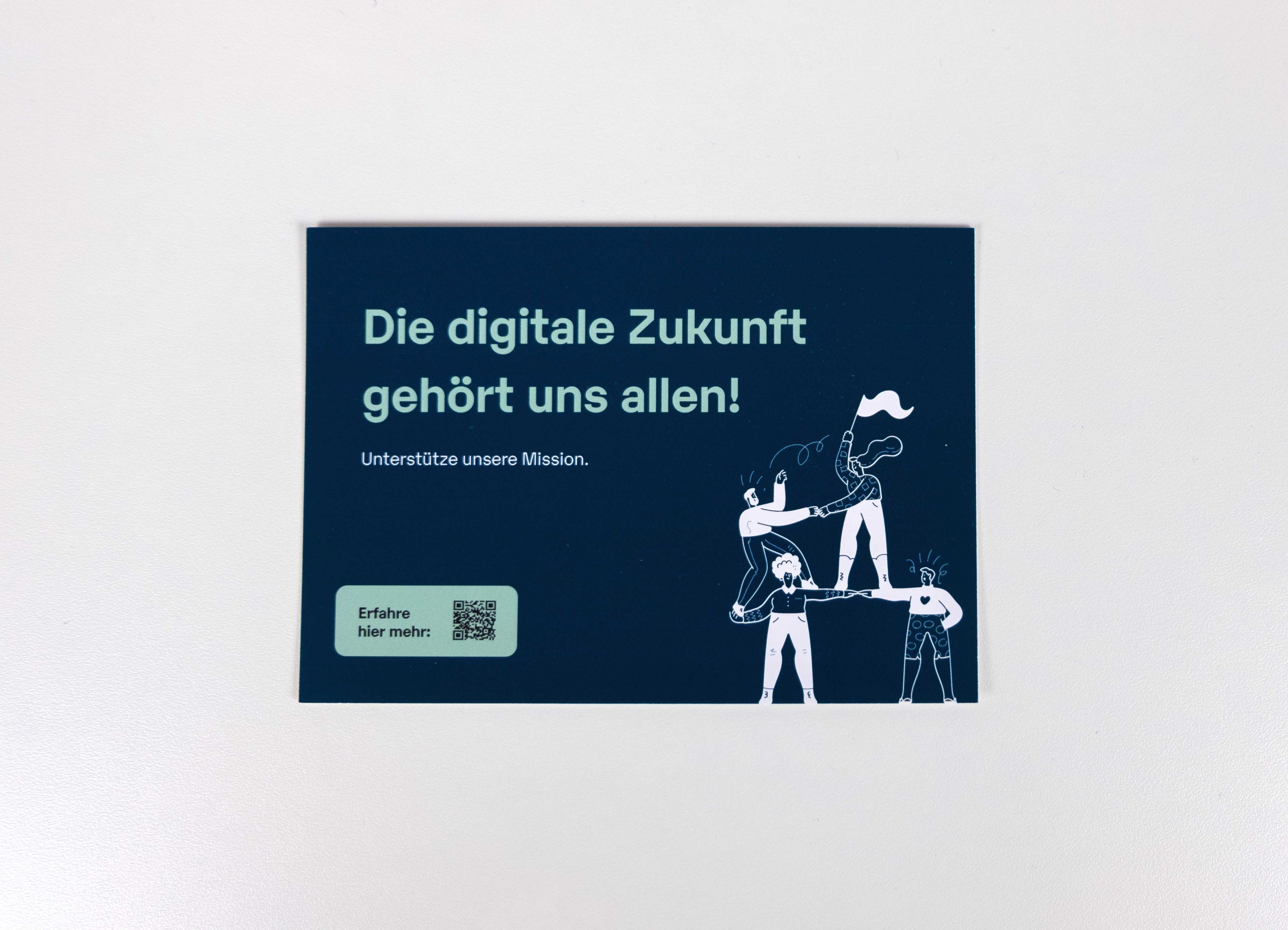 Postkarte "Digitale Zukunft" Vogelperspektive Vorderseite