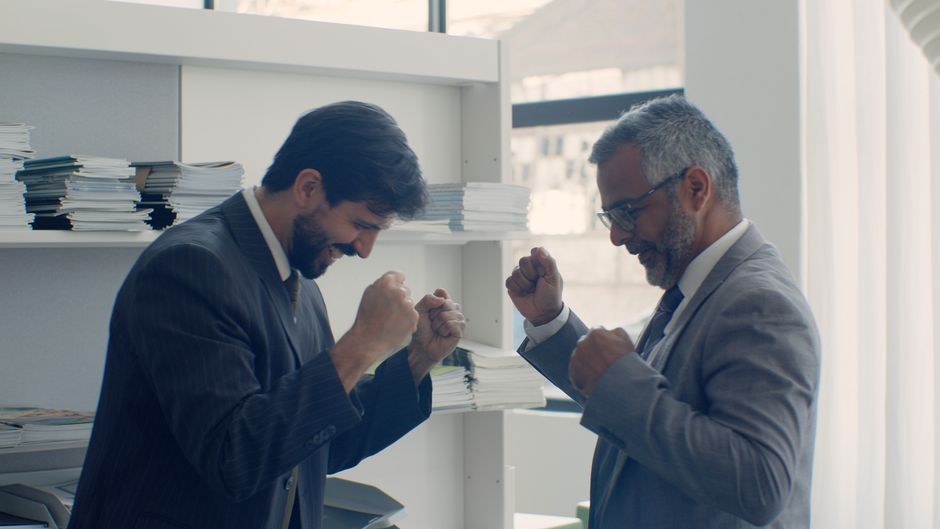 business owner successfully resolving a case
