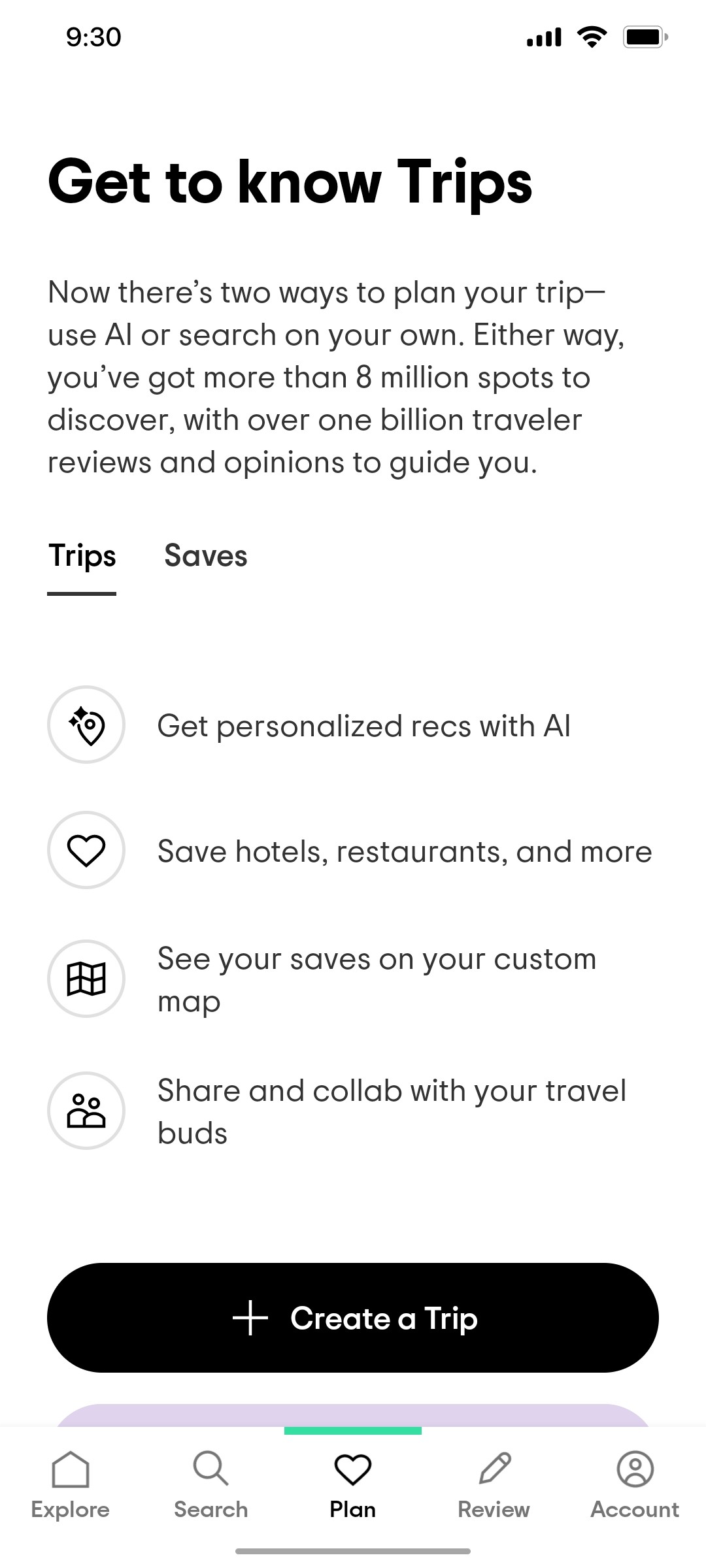 Tripadvisor Plan Page 1 Screen