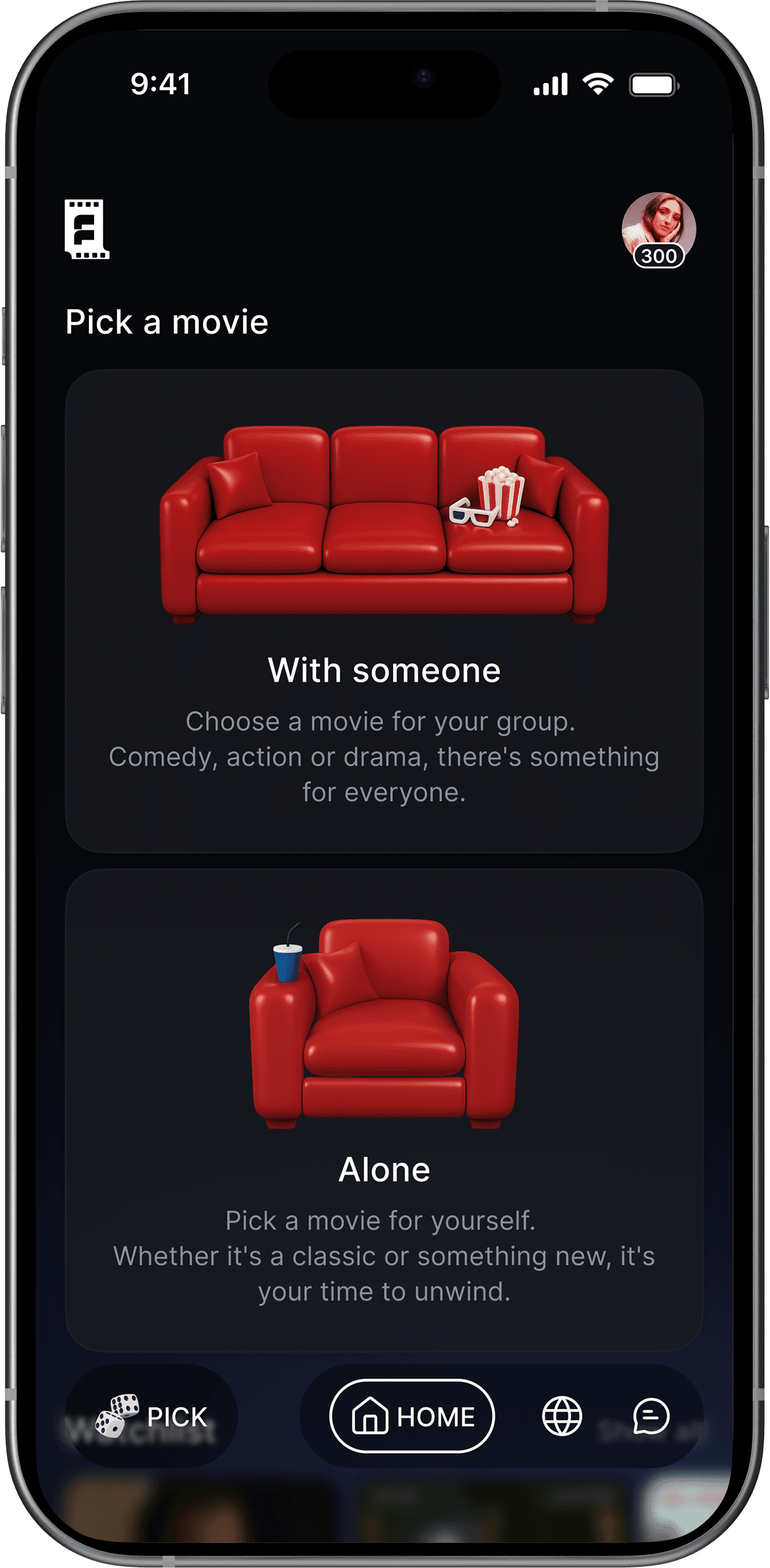 App main screen