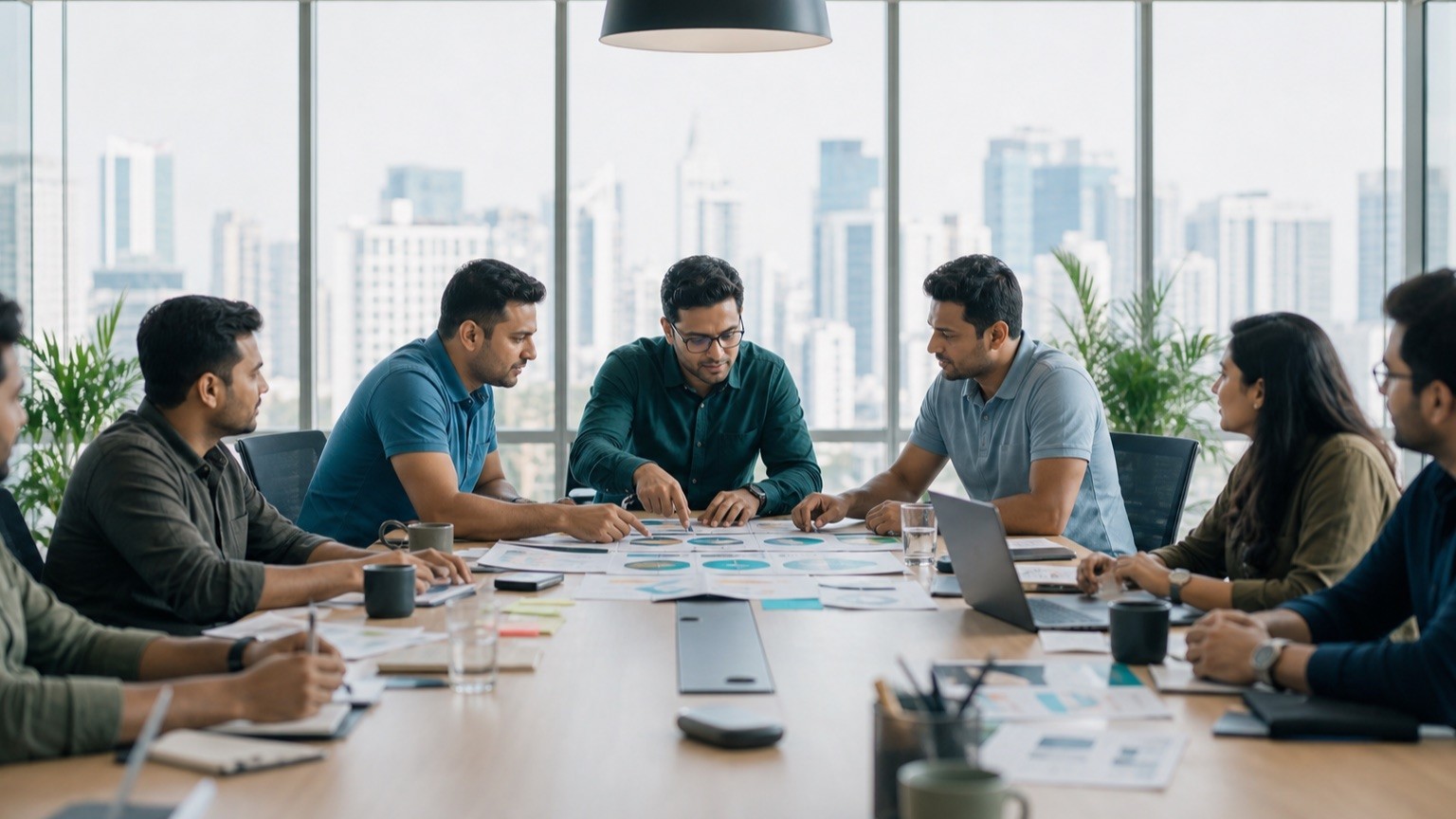 GoMarble teammates planning the next generation of paid media work in a bright office