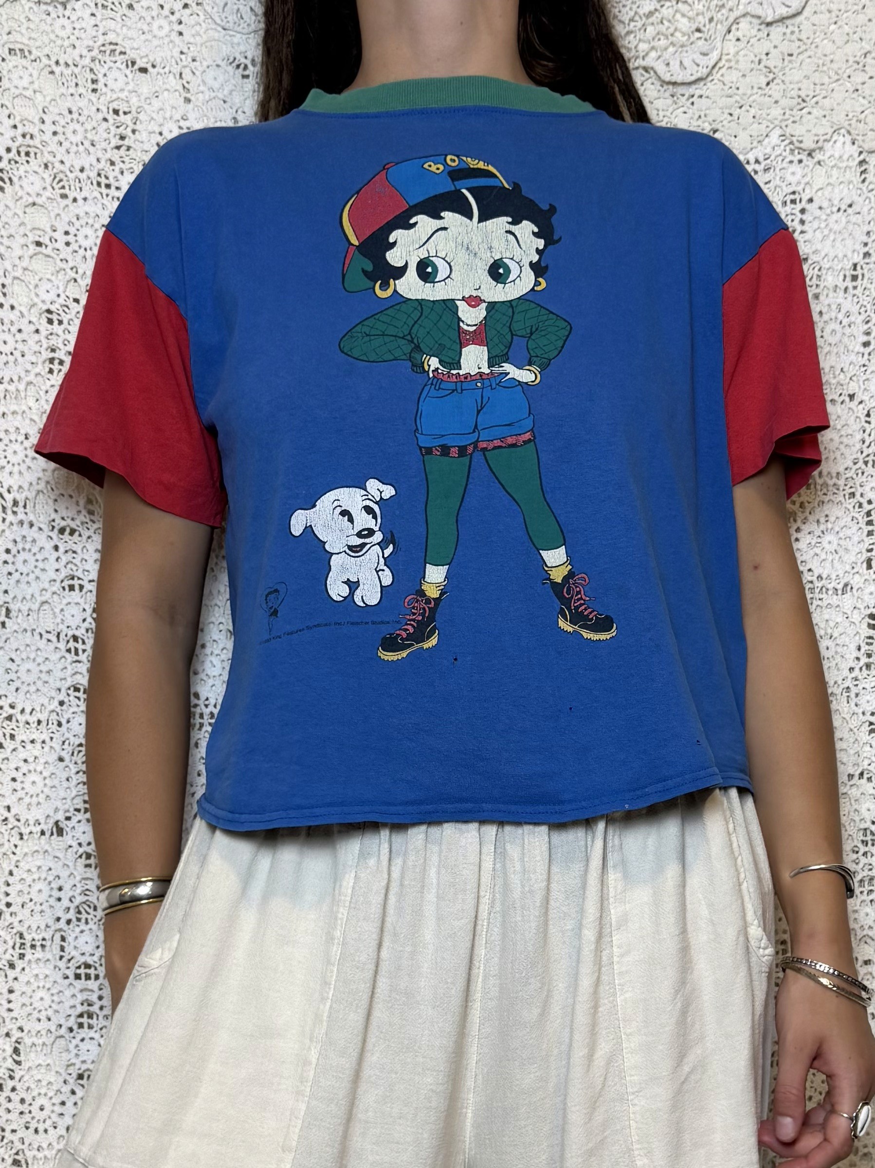 vintage 1993 rare betty boop colorblock tee