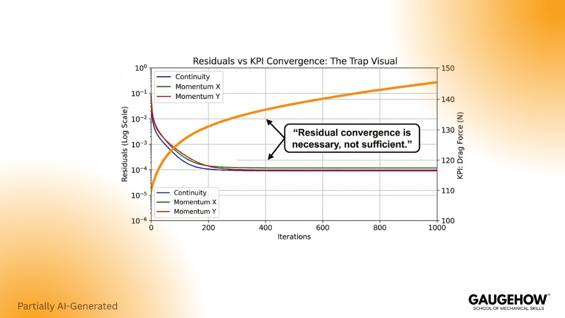 CFD residual convergence versus drag coefficient