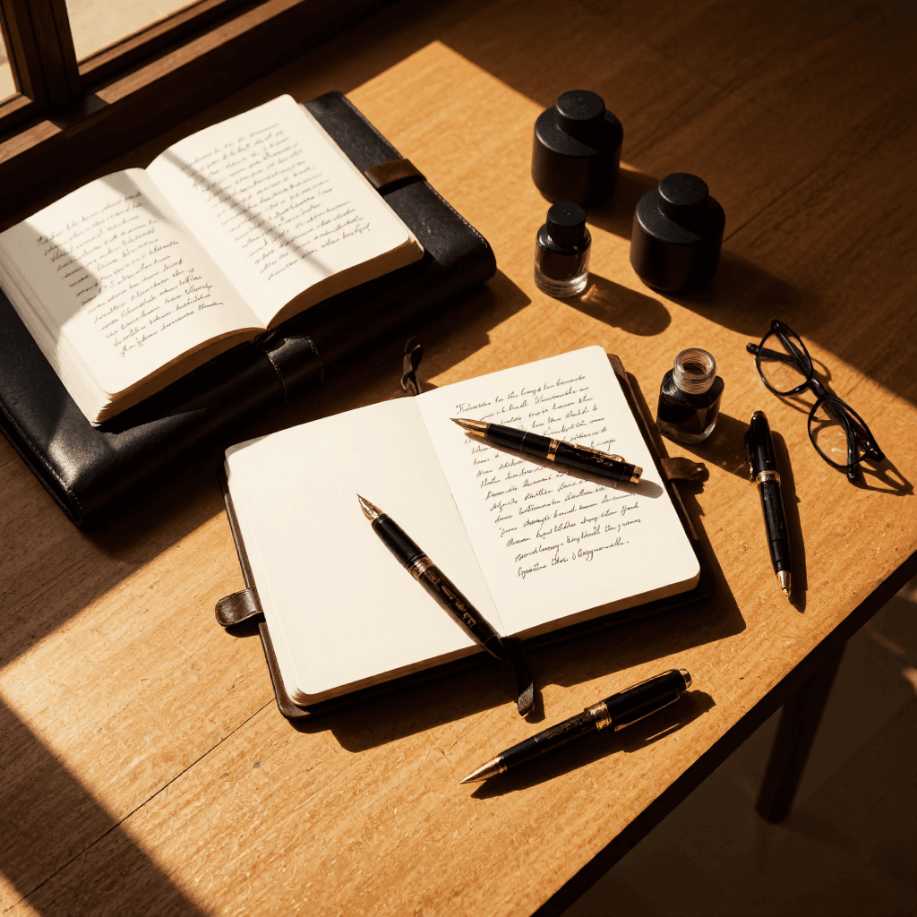 product photography of writing supplies