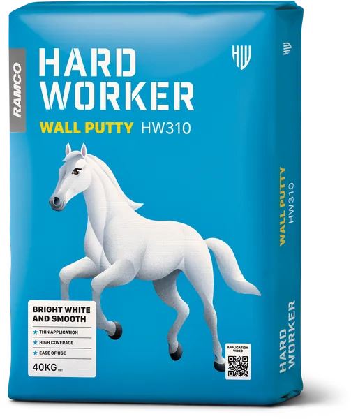 Hard Worker Wall Putty for smoothening and leveling wall surface.