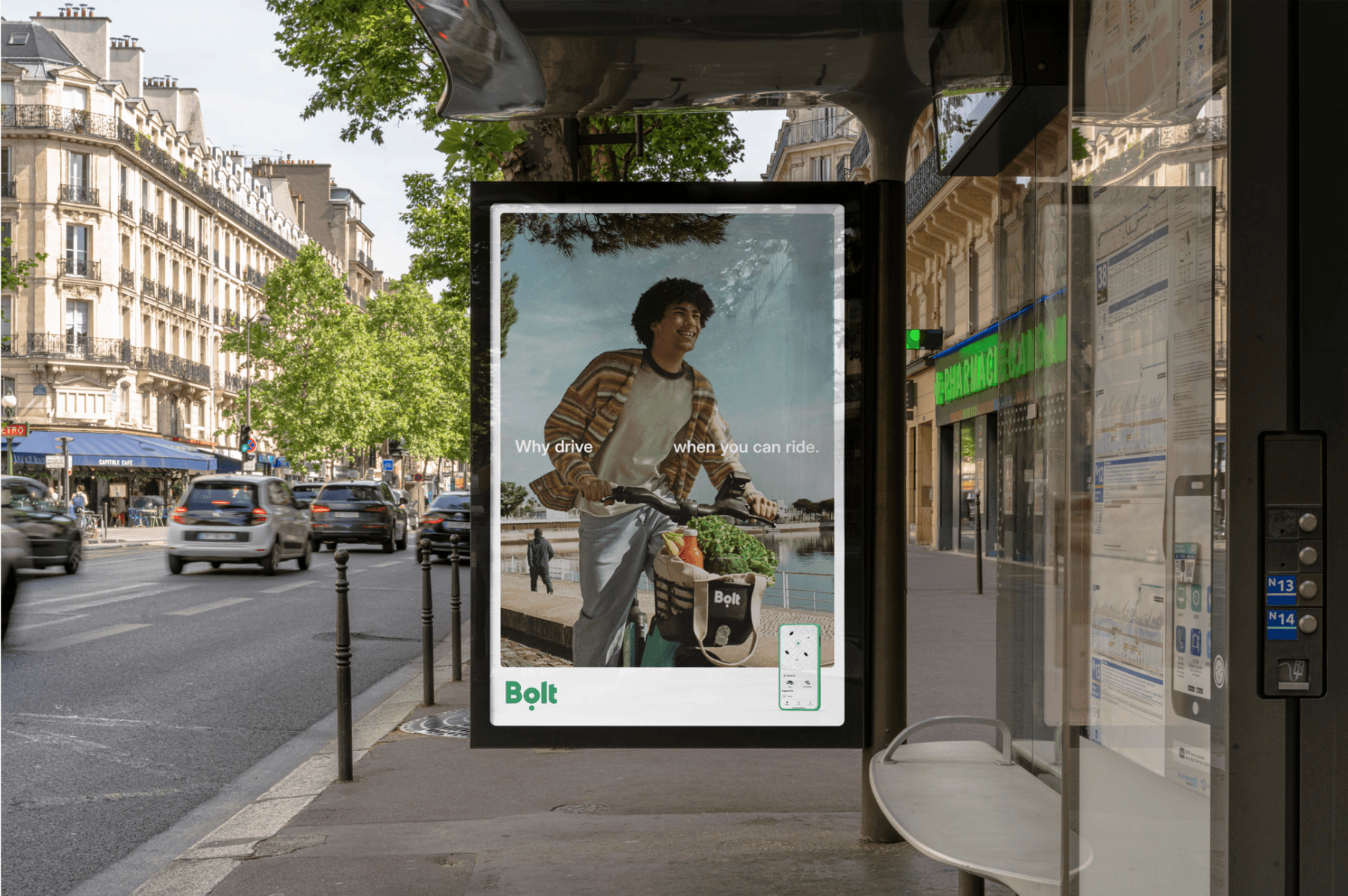 Streetside billboard with flyposters of the Batch.Works brand and illustrations