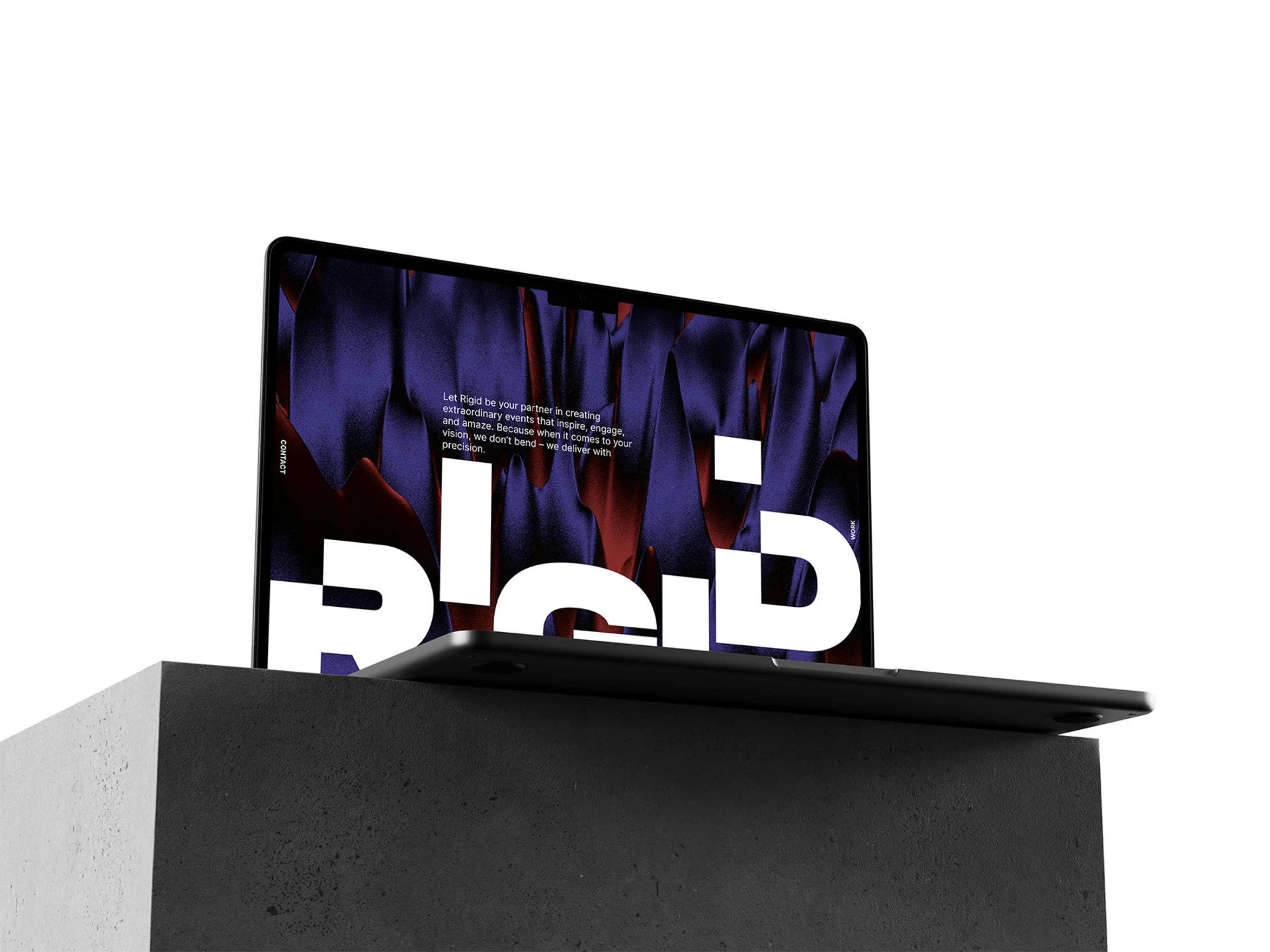 Brand identity designer Barcelona: laptop displaying portfolio. Hire graphic designer Spain.