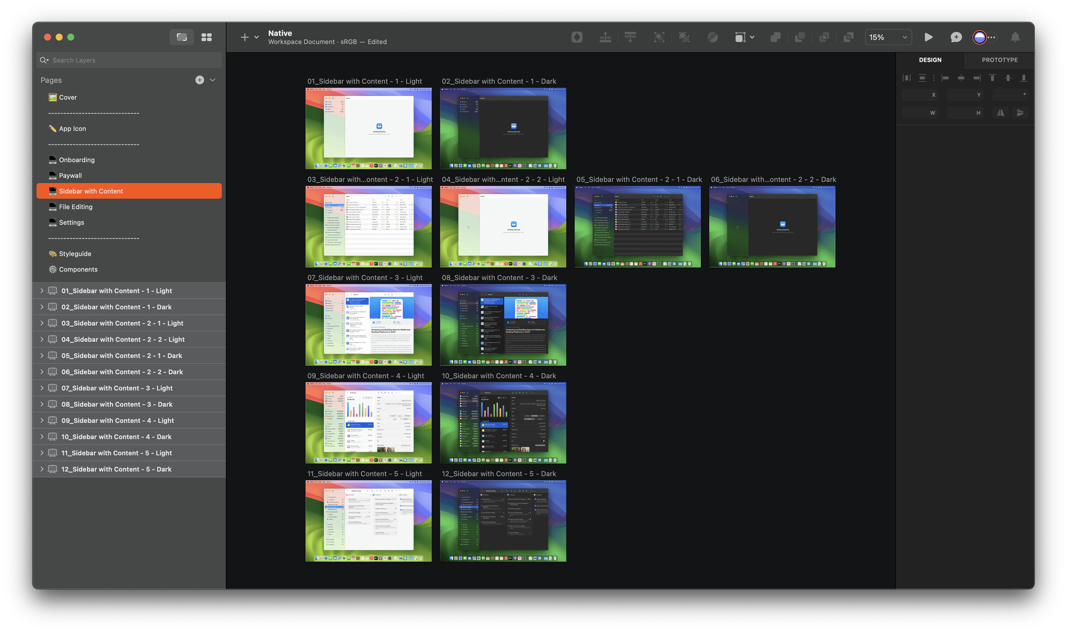 Sketch design file for Native template.