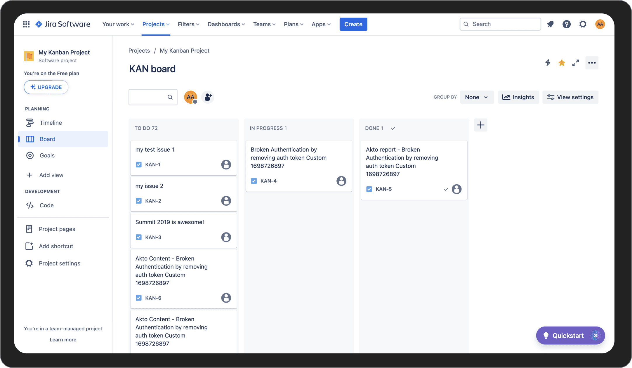 Jira project