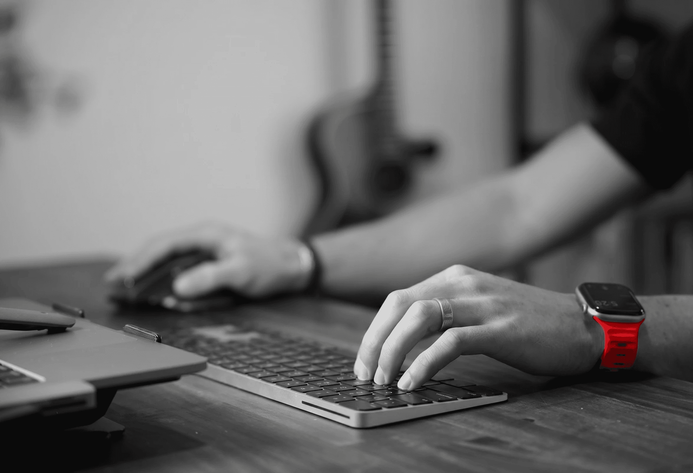 person typing on a computer keyboard to show the act of search engine optimization