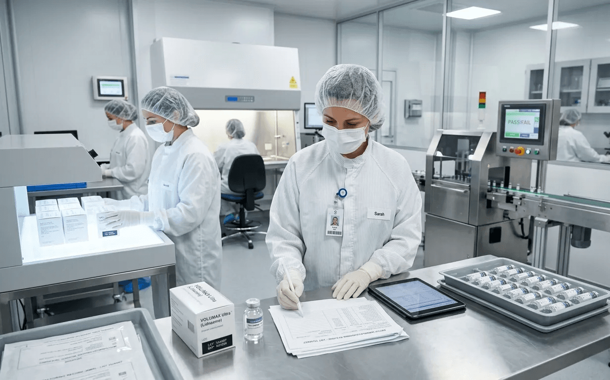 Injectable aesthetic manufacturer quality control and documentation review