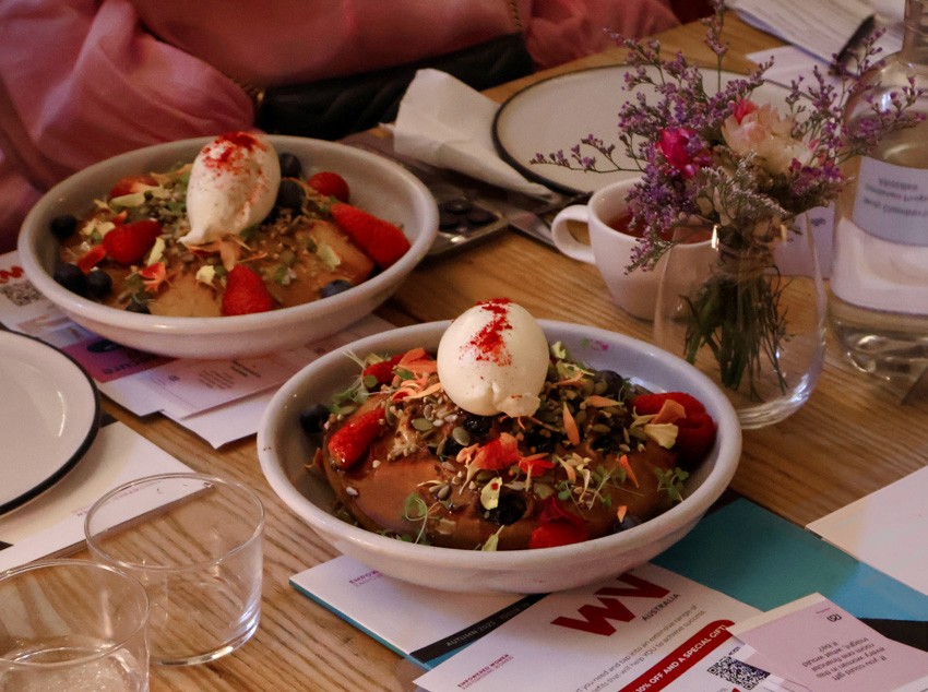 Dessert on a restaurant table