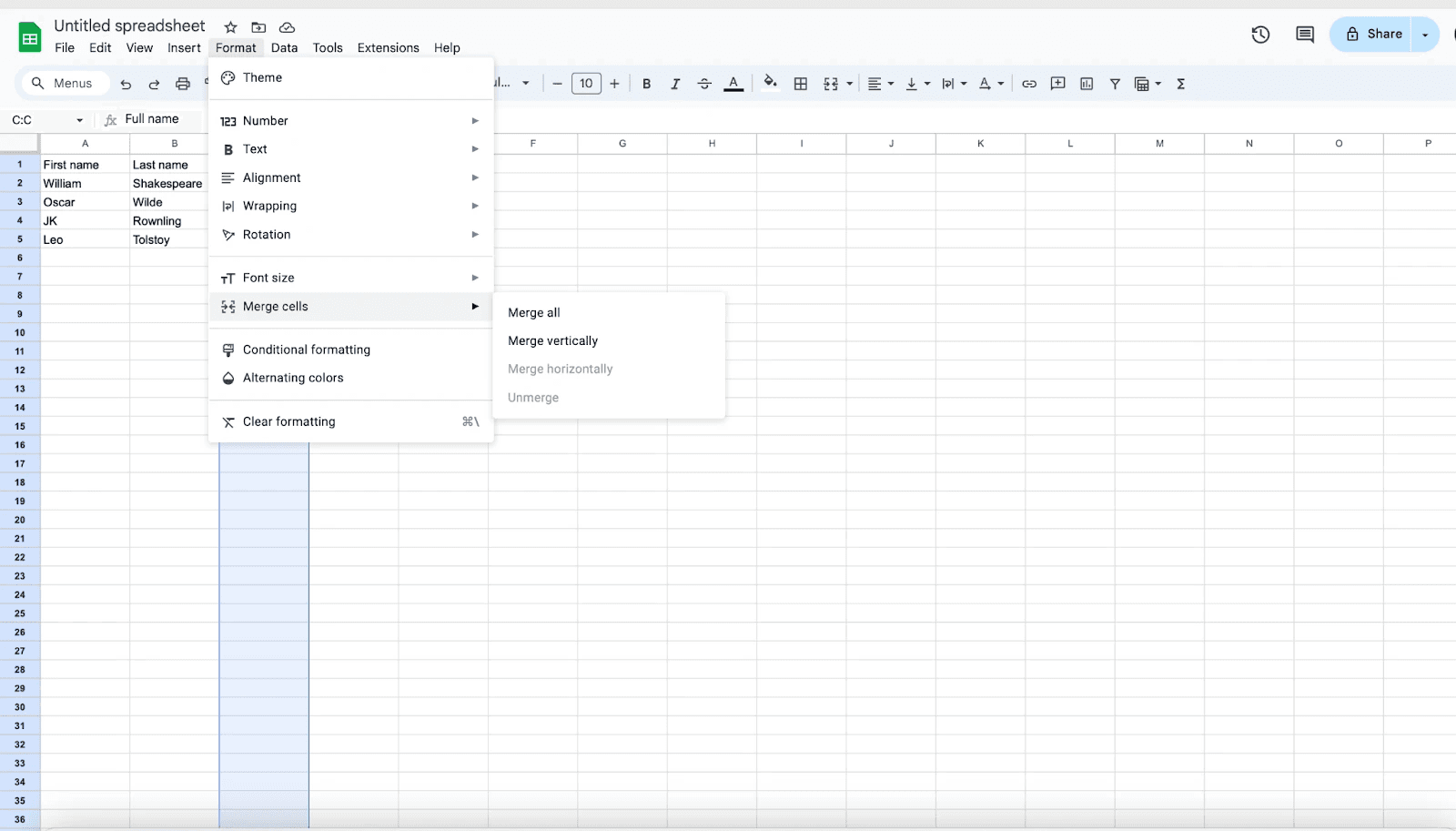 Method 1- Merge Cells