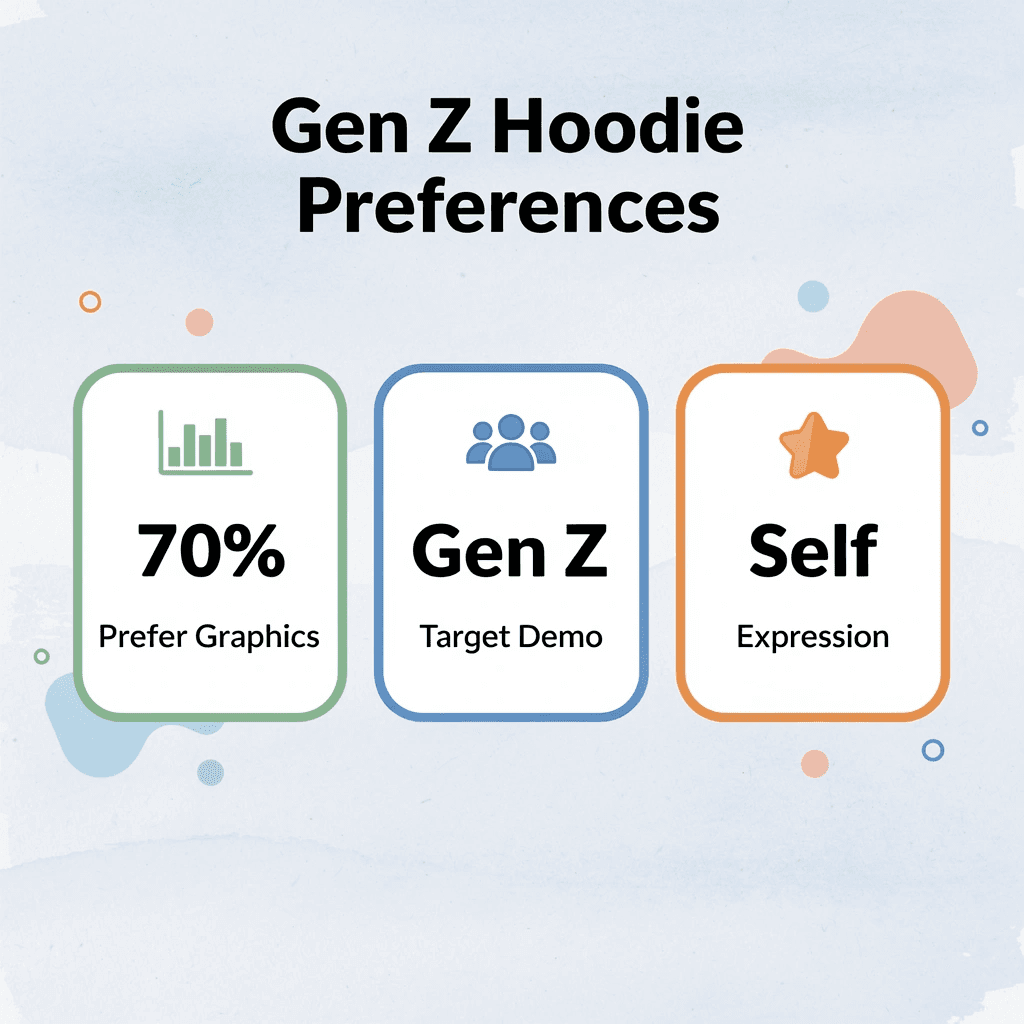 Statistics showing 70% of Gen Z consumers prefer graphic hoodies for self-expression - How to Design a Hoodie