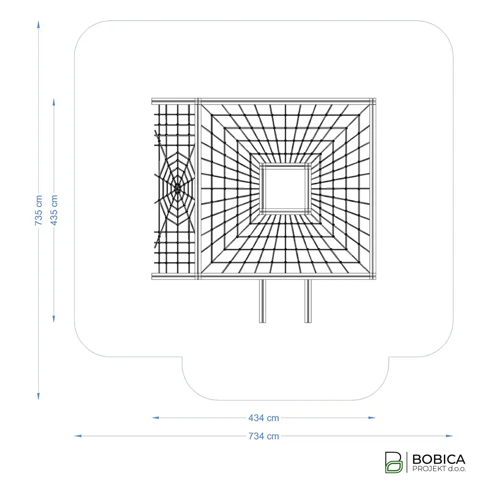 Drvena kvadratna penjalica "Matrix"
