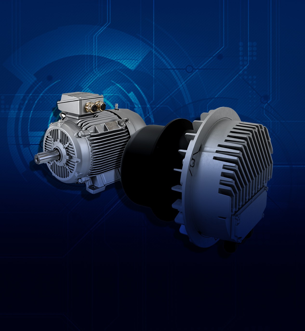 Comparison of traditional AC fan motor and modern EC fan motor used in HVAC systems