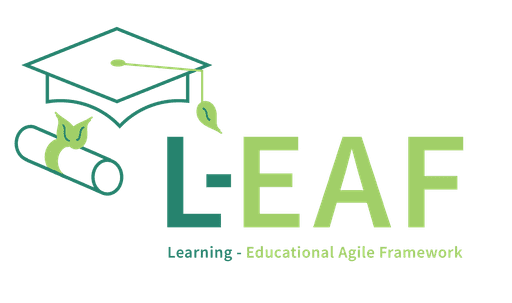 "L-EAF logo with a graduation cap, symbolizing compliance training."