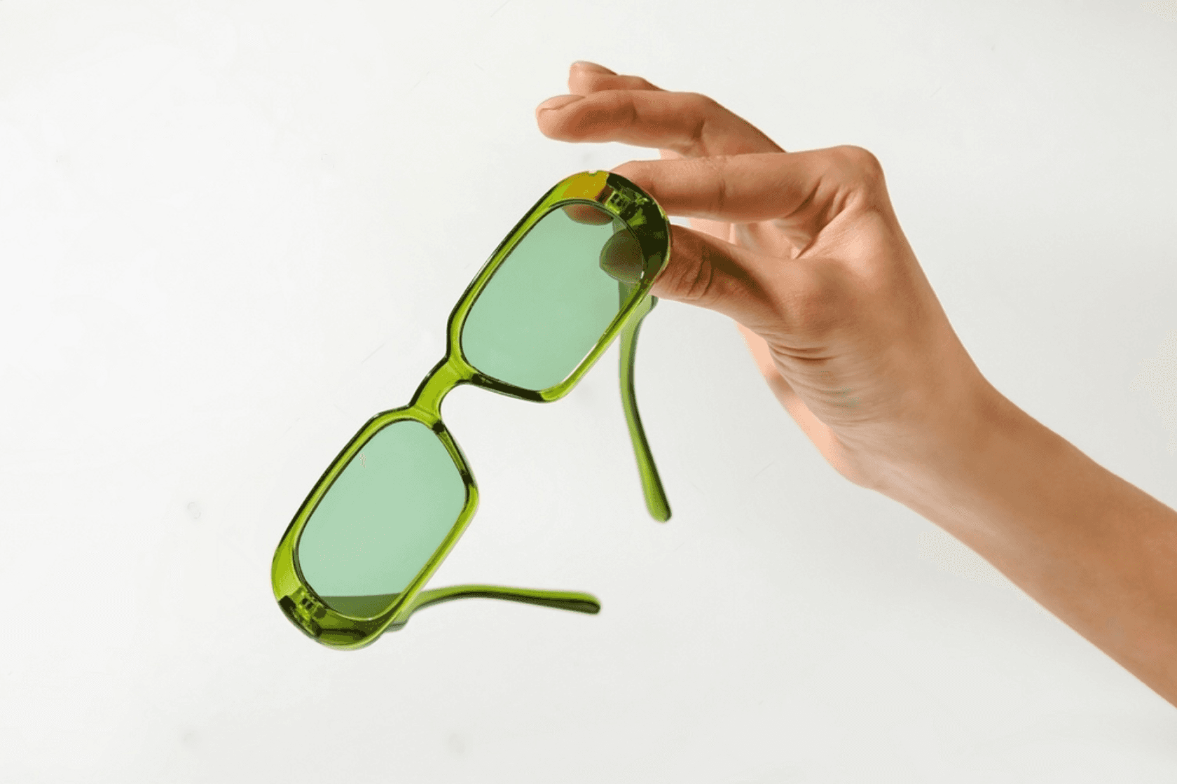 Green trendy sunglasses