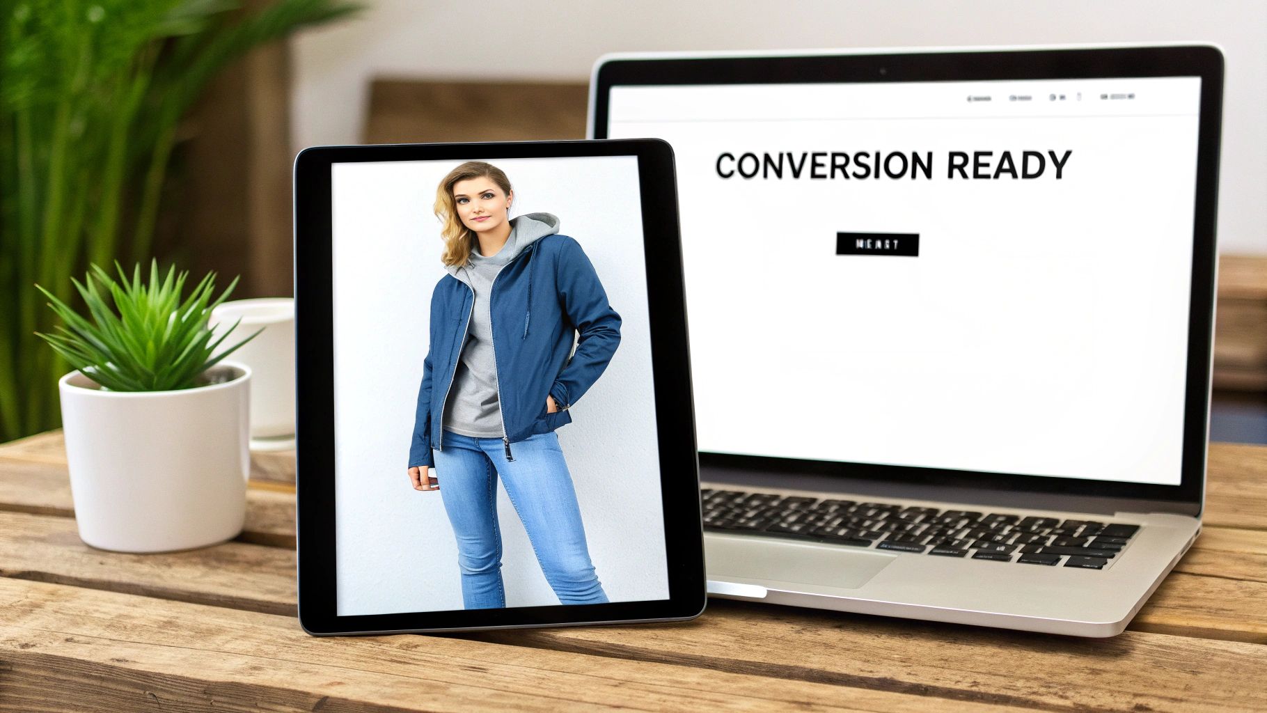 A visually appealing and easy-to-navigate ecommerce store layout on a laptop