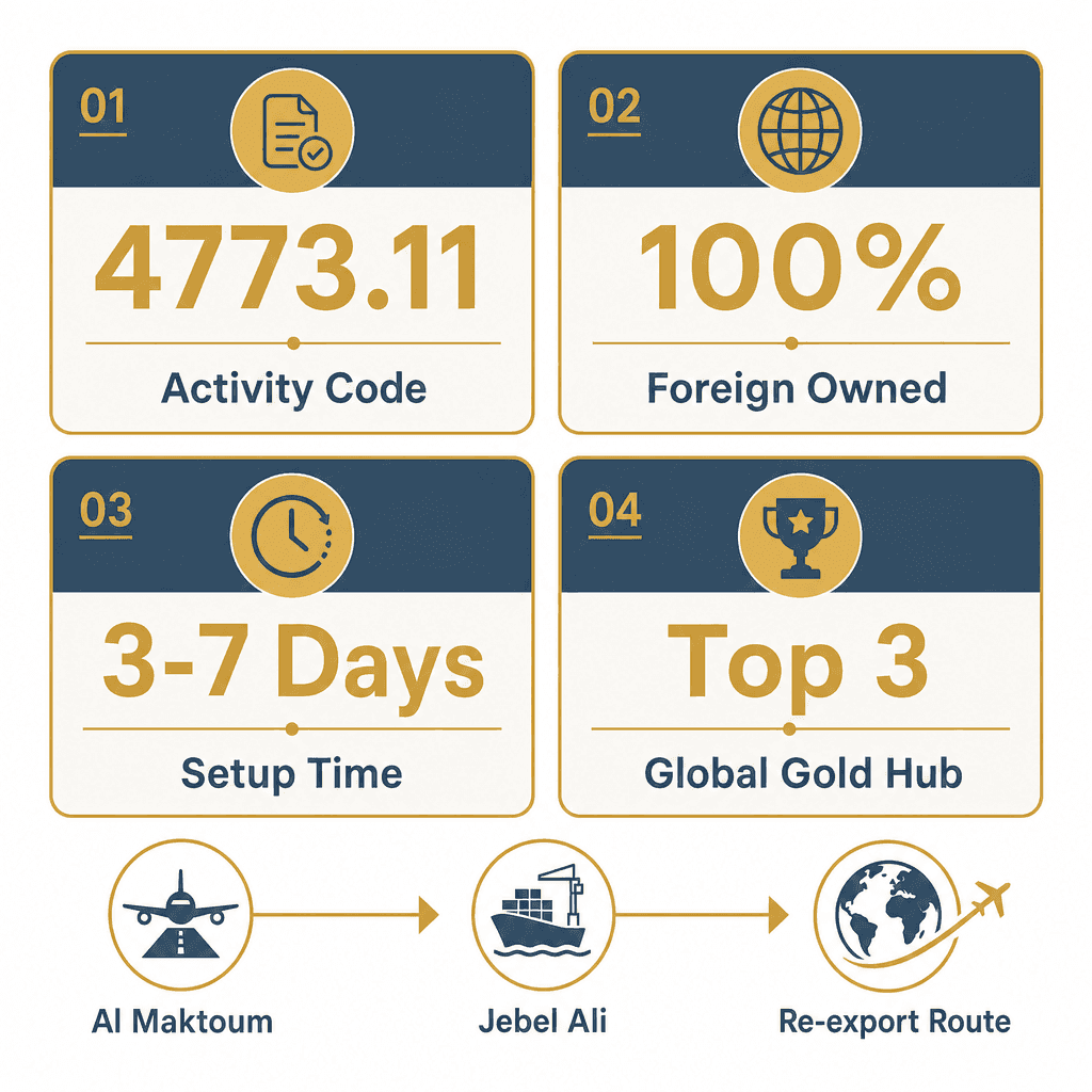 Infographic: How to Get a Gold Silver Jewellery & Accessories Trading License in Dubai