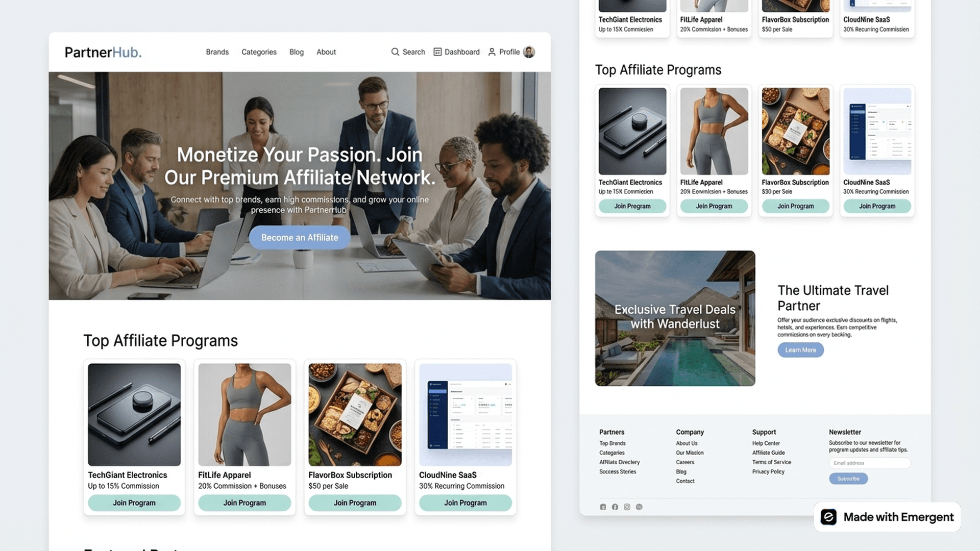 Affiliate Website Made with Emergent