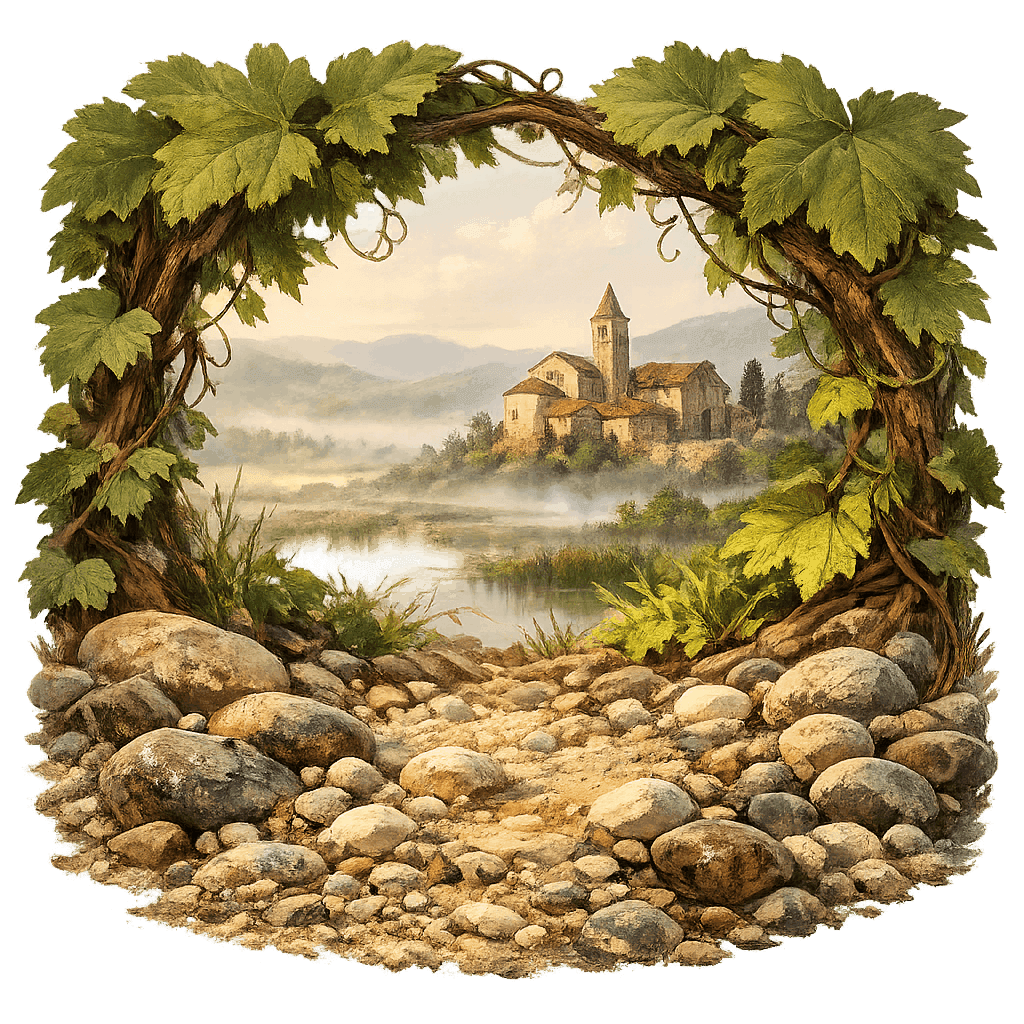 Detailed graphic of the Franciacorta wine region.