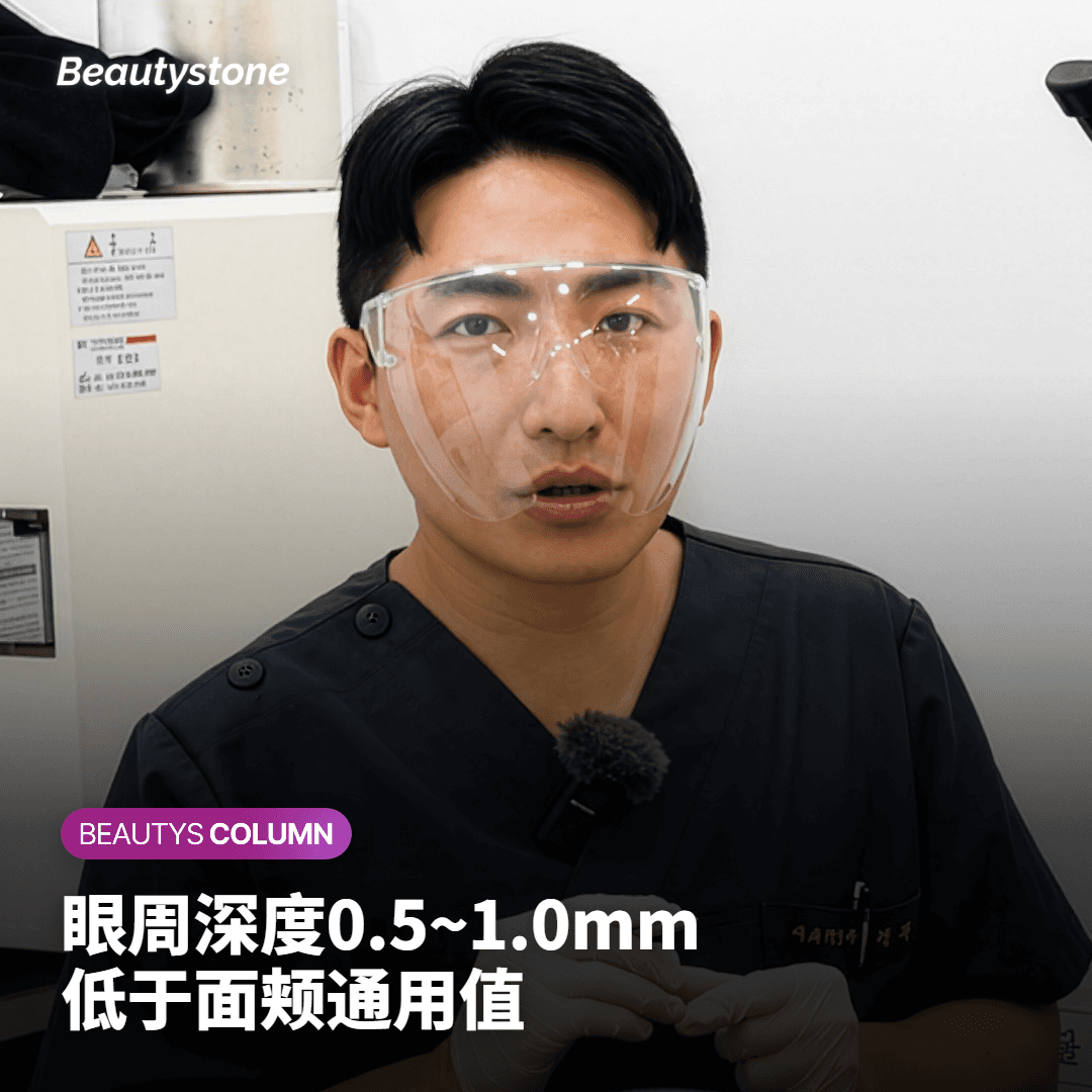 眼周术后恢复期皮肤状态示意，红肿消退过程