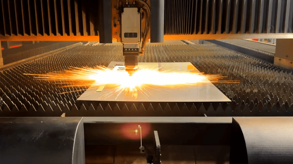 TratFab's CNC Laser cutting steel in Star Idaho