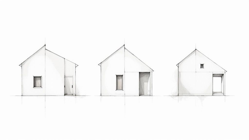 A sleek modern house with large windows and a clean, minimalist design