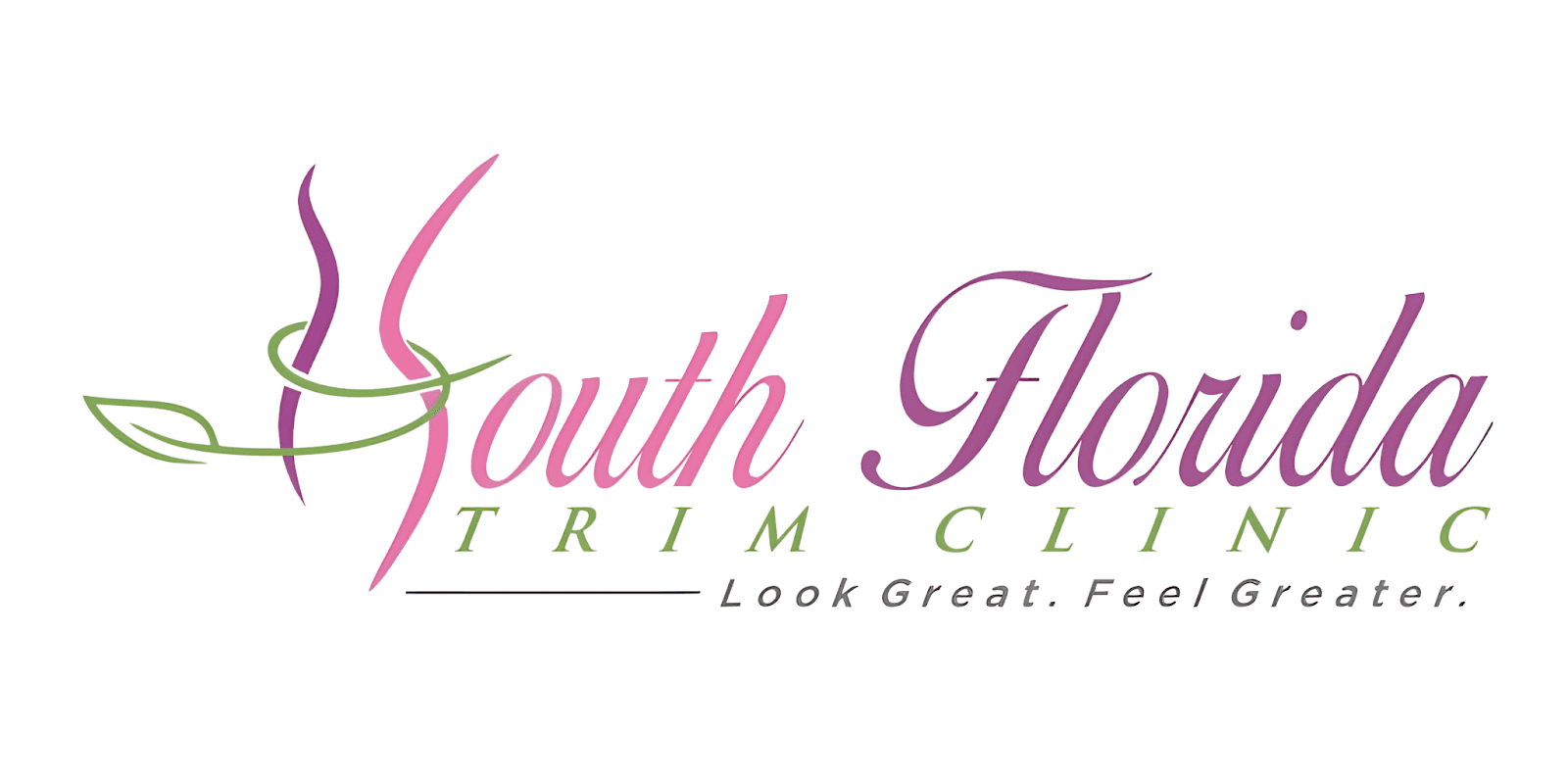 South Florida Trim Clinic logo, showcasing a focus on health, weight loss, and transformation with a sleek, modern design.