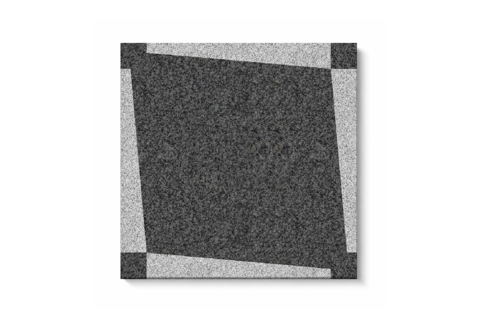 Apex stone tile with minimal geometric border pattern in textured grey surface for outdoor flooring