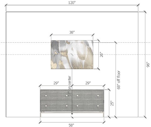 How to hang art over furniture