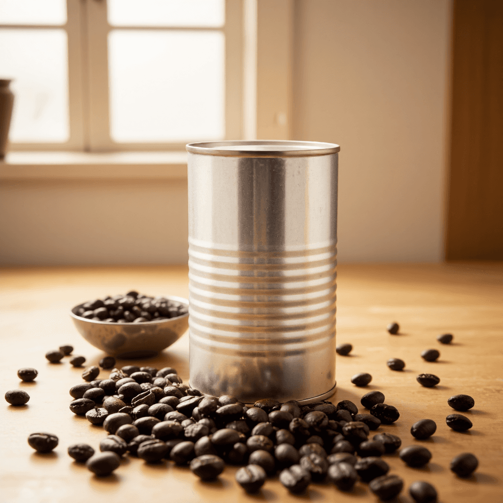 product photography of Can of Coffee Beans