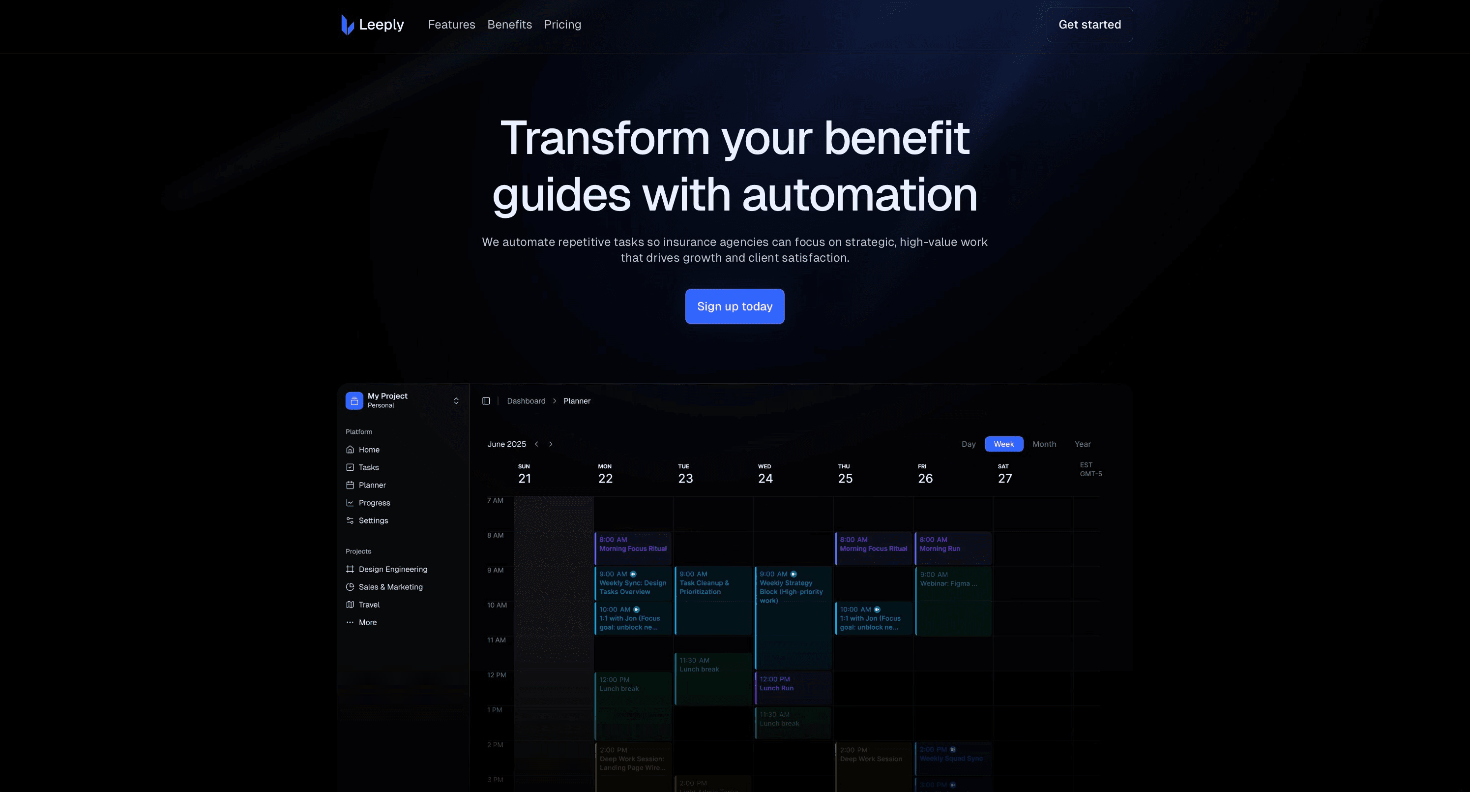 Professional employee insurance software website with user-friendly interface.