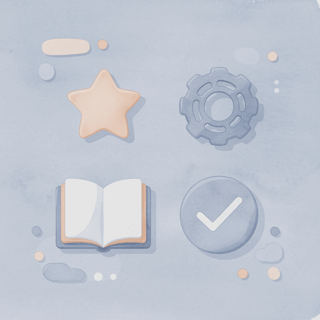 Four icons representing Georgia homeschool compliance requirements