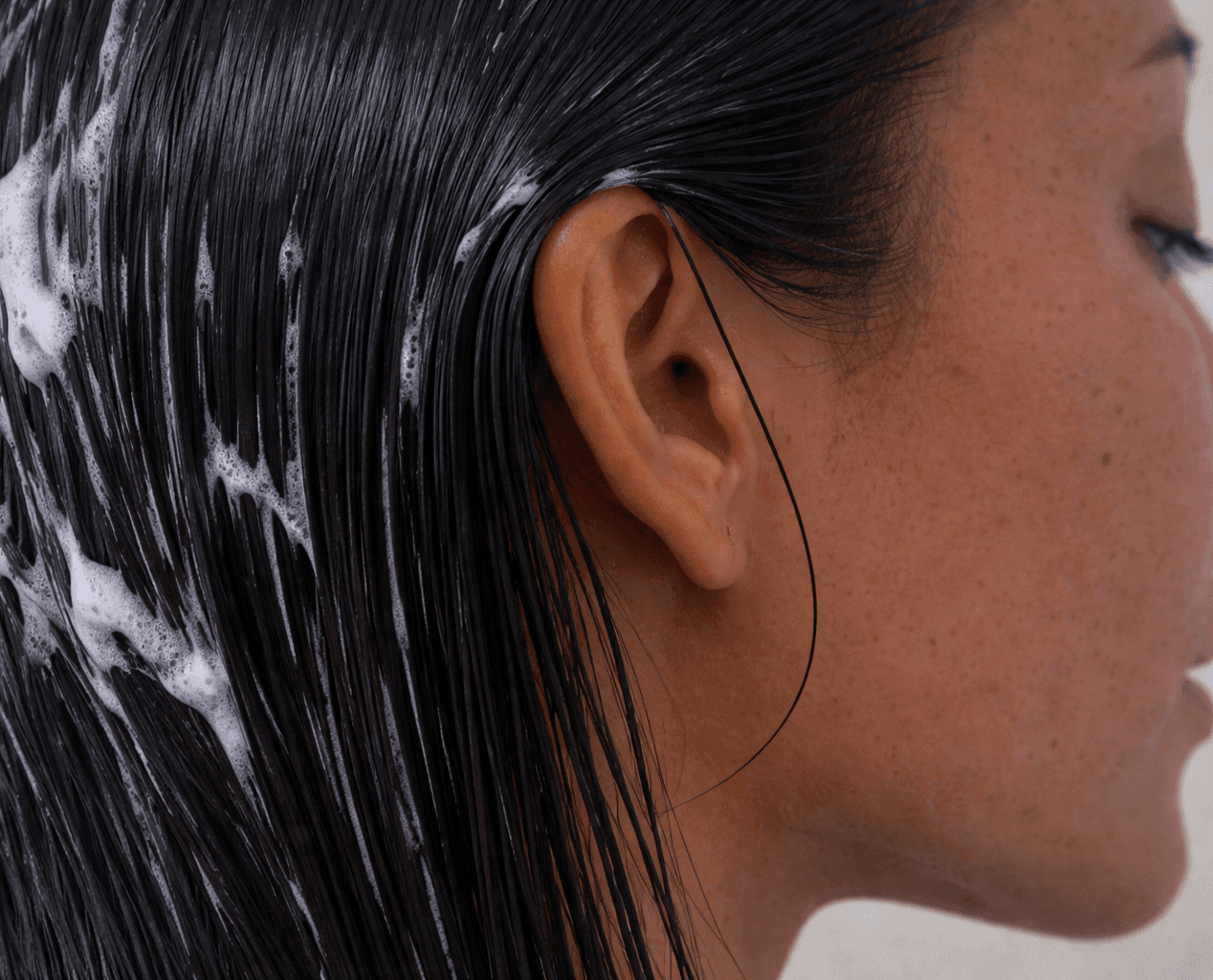 Close-up of hair treatment