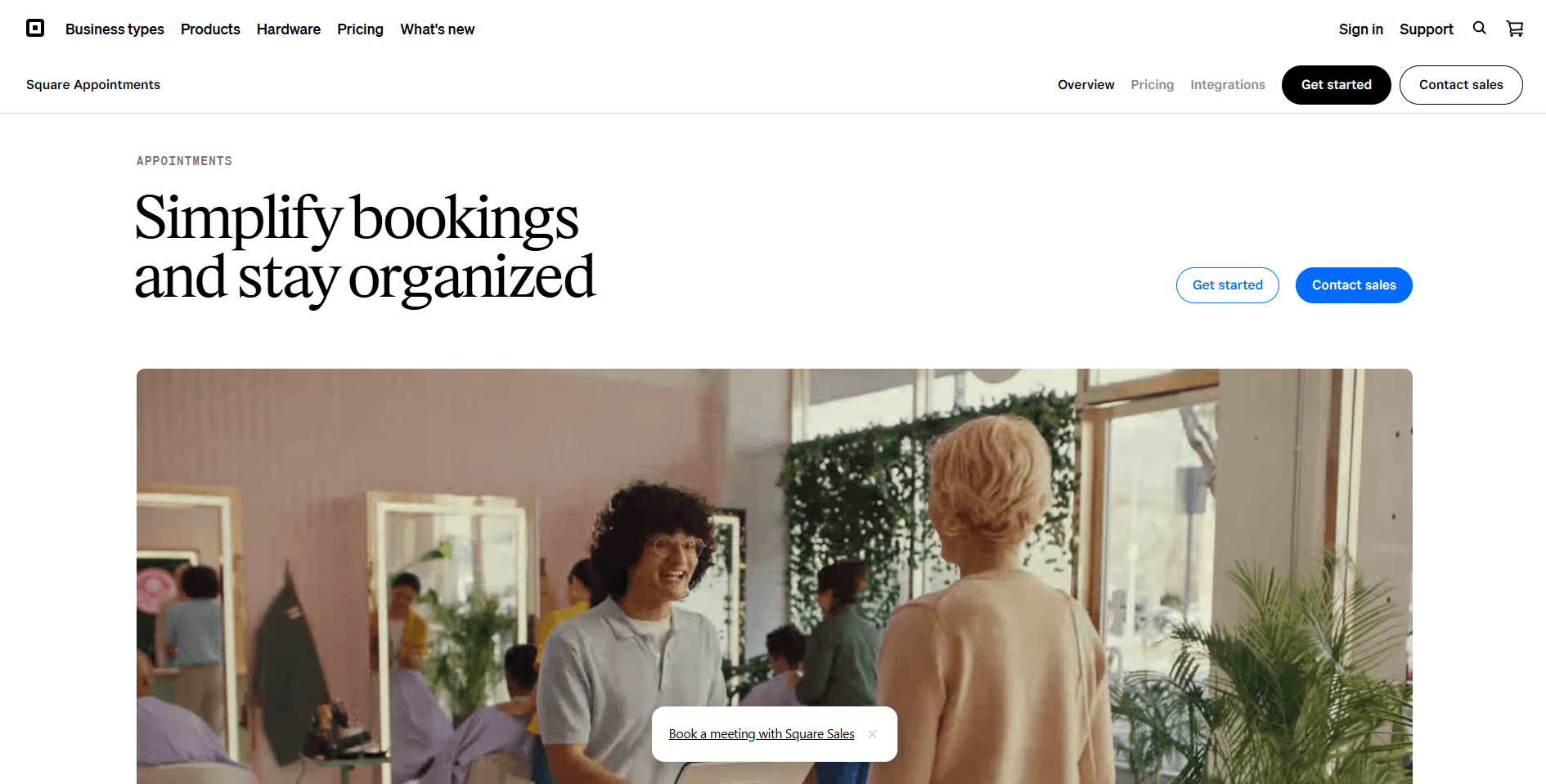 Square Appointments homepage
